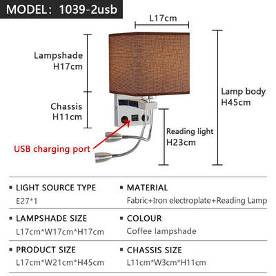 Hotel-style indoor wall light with modern design