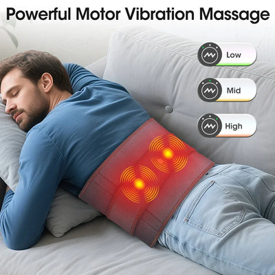 Rechargeable lumbar care device that provides personalized massage intensity, ideal for individuals experiencing fatigue, chronic soreness, or long sitting discomfort.