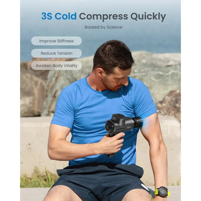 Electric percussion therapy massager offering customizable treatment for neck, back, shoulders, arms, and legs, ideal for athletes and daily muscle care.