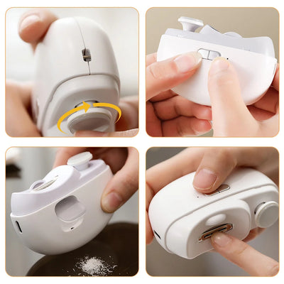 Safe quiet portable nail trimming device