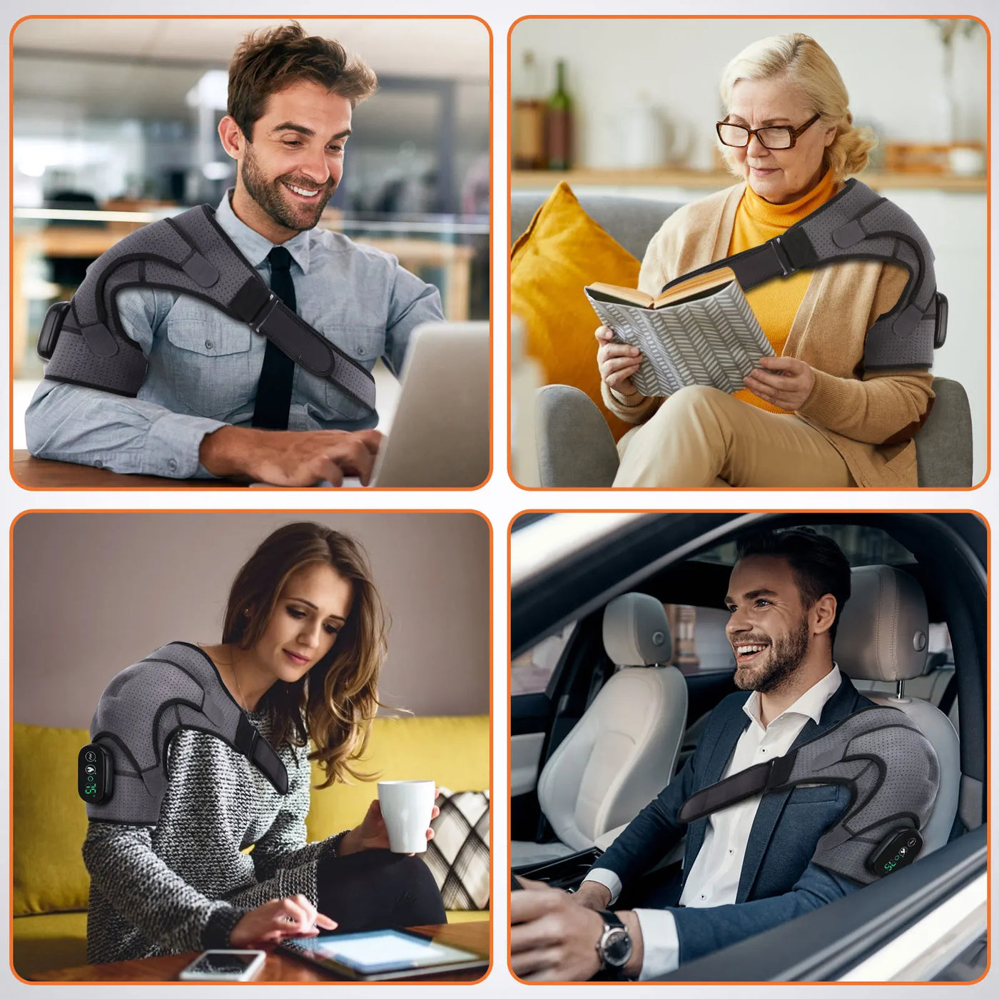 Adjustable electric shoulder massager for strain and soreness