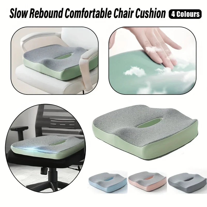 Pressure-relief seat pad for back, hip, and tailbone comfort