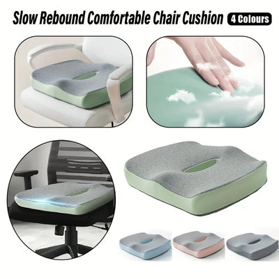 Pressure-relief seat pad for back, hip, and tailbone comfort