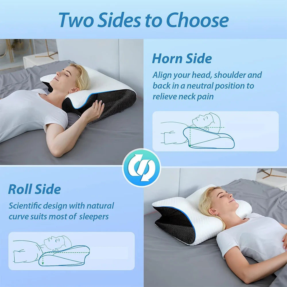 Comfortable pressure-relief pillow for side and back sleepers