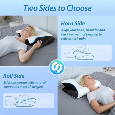Comfortable pressure-relief pillow for side and back sleepers