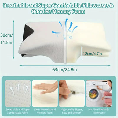 Comfortable pressure-relief pillow for side and back sleepers