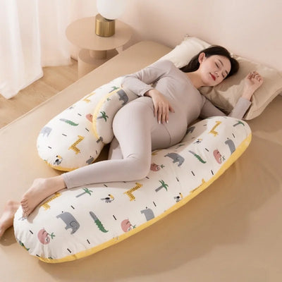 J-shaped pregnancy body pillow for full maternity support