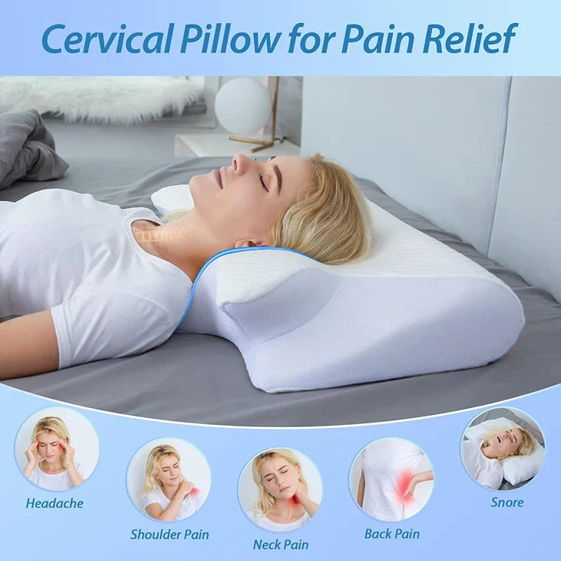 Supportive neck and shoulder pillow for better sleep position
