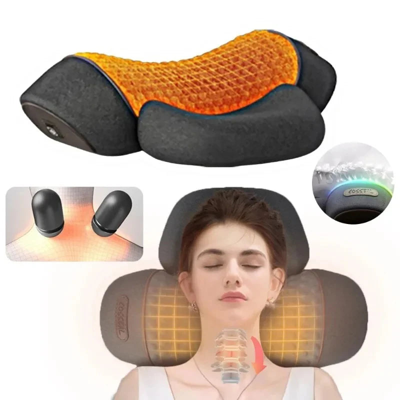 Stretch traction neck support pillow for pain relief