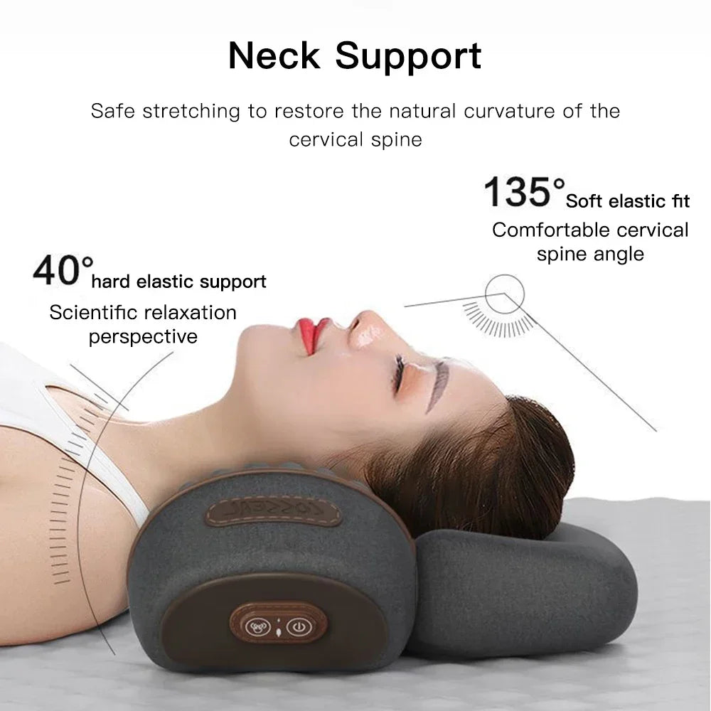 Therapeutic heated neck pillow for stiffness and soreness