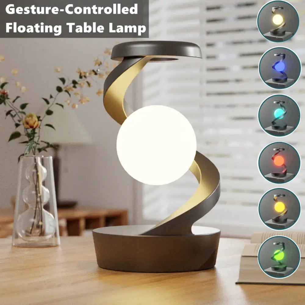 Creative rotating floating table lamp with RGB lighting