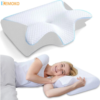 2-in-1 ergonomic memory foam cervical neck pillow