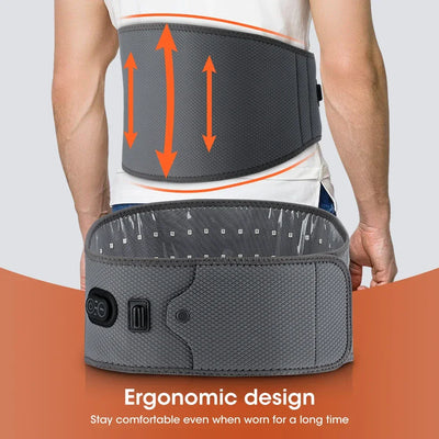 Infrared heating technology aids in easing tension in the spine and lower back, offering natural pain relief and improved mobility over time.