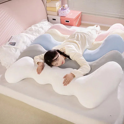 Lightweight cooling body cushion ideal for side sleepers, pregnant women, or anyone seeking soothing comfort and relaxation.