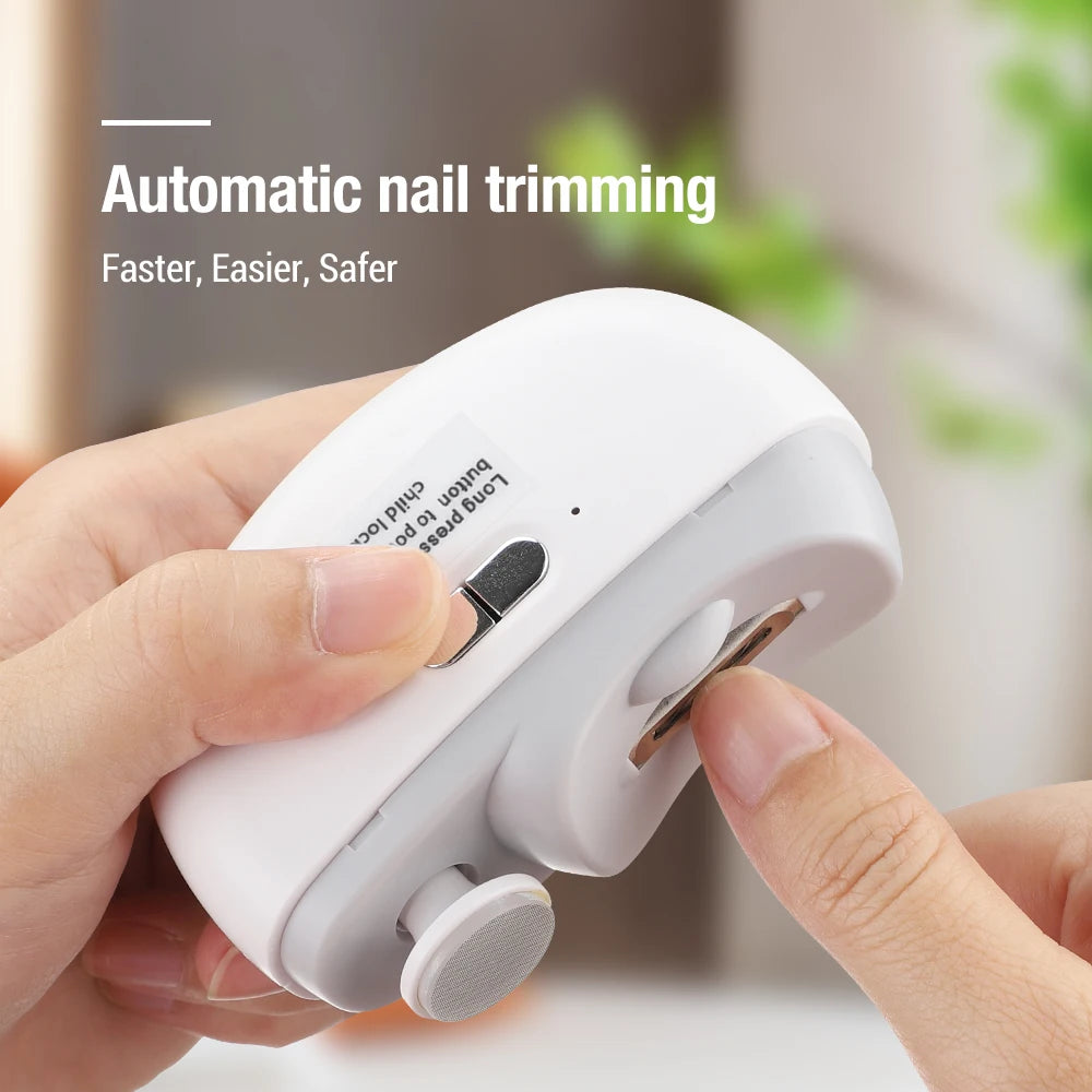 2-in-1 Electric Nail Clipper | Anti-Splash Nail Trimmer for Baby & Adults | Safe & Quiet Grooming