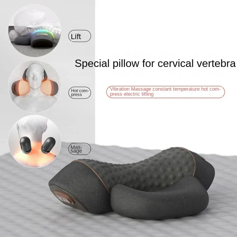 Neck and shoulder massage pillow for muscle relaxation