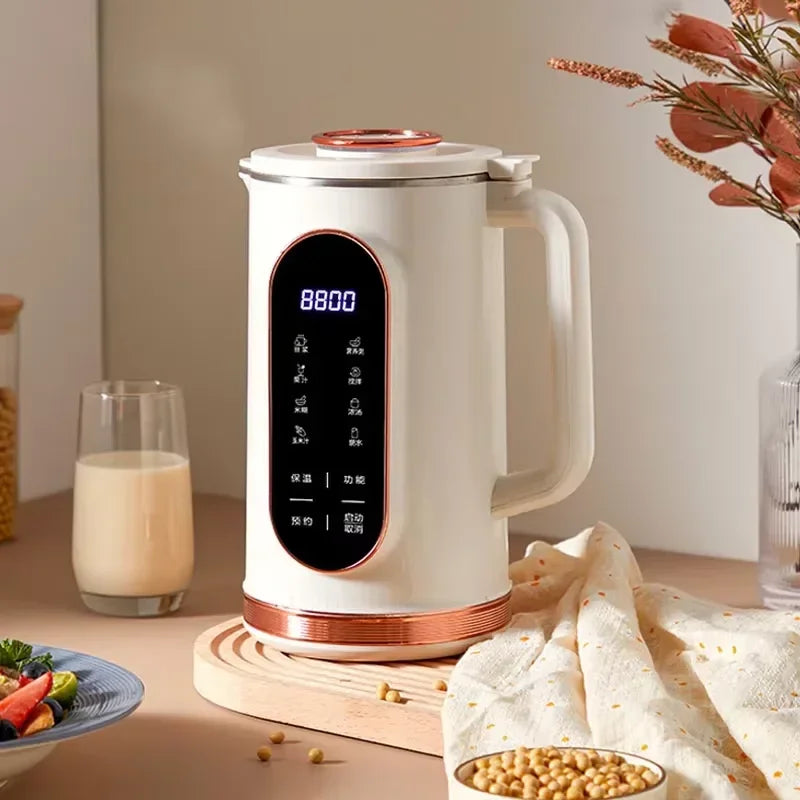 1500 mL electric soy milk maker designed for grinding soybeans and blending plant-based milk, smoothies, and hot beverages at home.