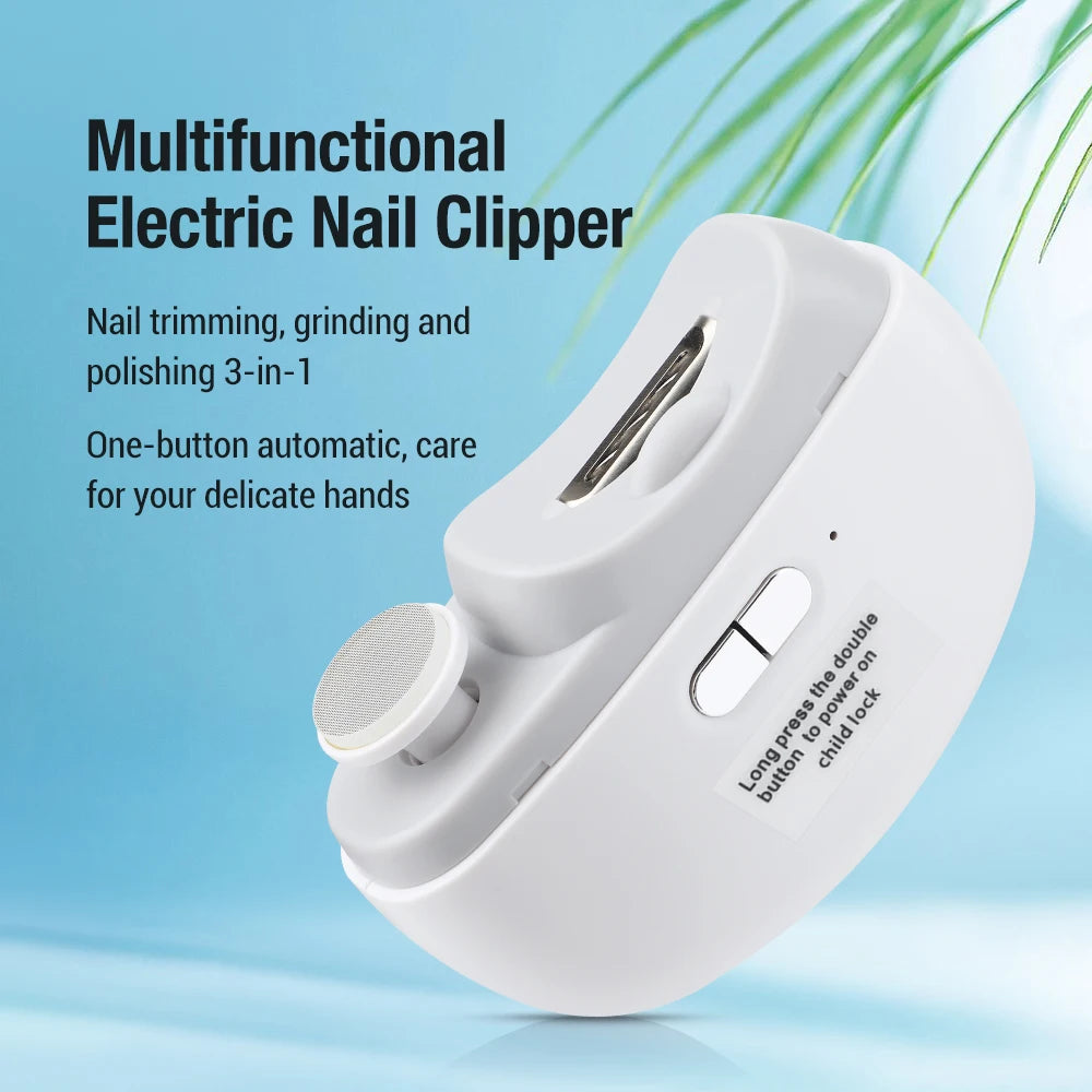 Portable 2-in-1 electric nail clipper with LED light
