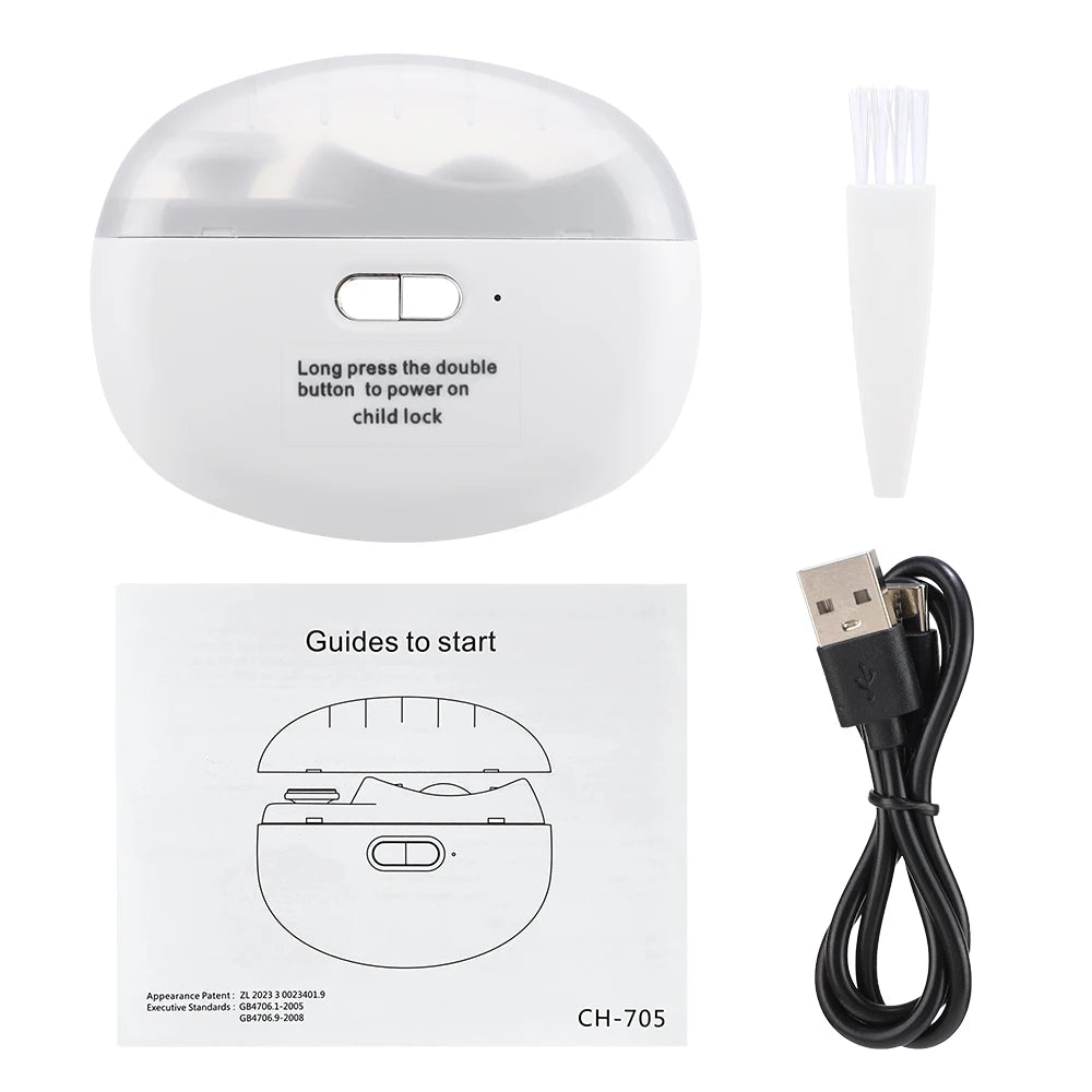 2-in-1 Electric Nail Clipper | Anti-Splash Nail Trimmer for Baby & Adults | Safe & Quiet Grooming