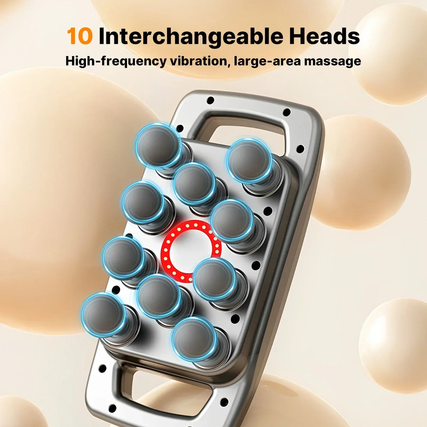 USB-rechargeable percussion massager with long-lasting battery, suitable for home use, gym workouts, athletes, and post-training relaxation.