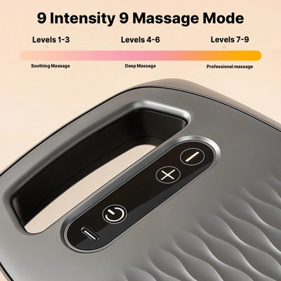 Ergonomic handheld massage gun with low-noise motor technology for quiet operation during recovery and relaxation sessions.